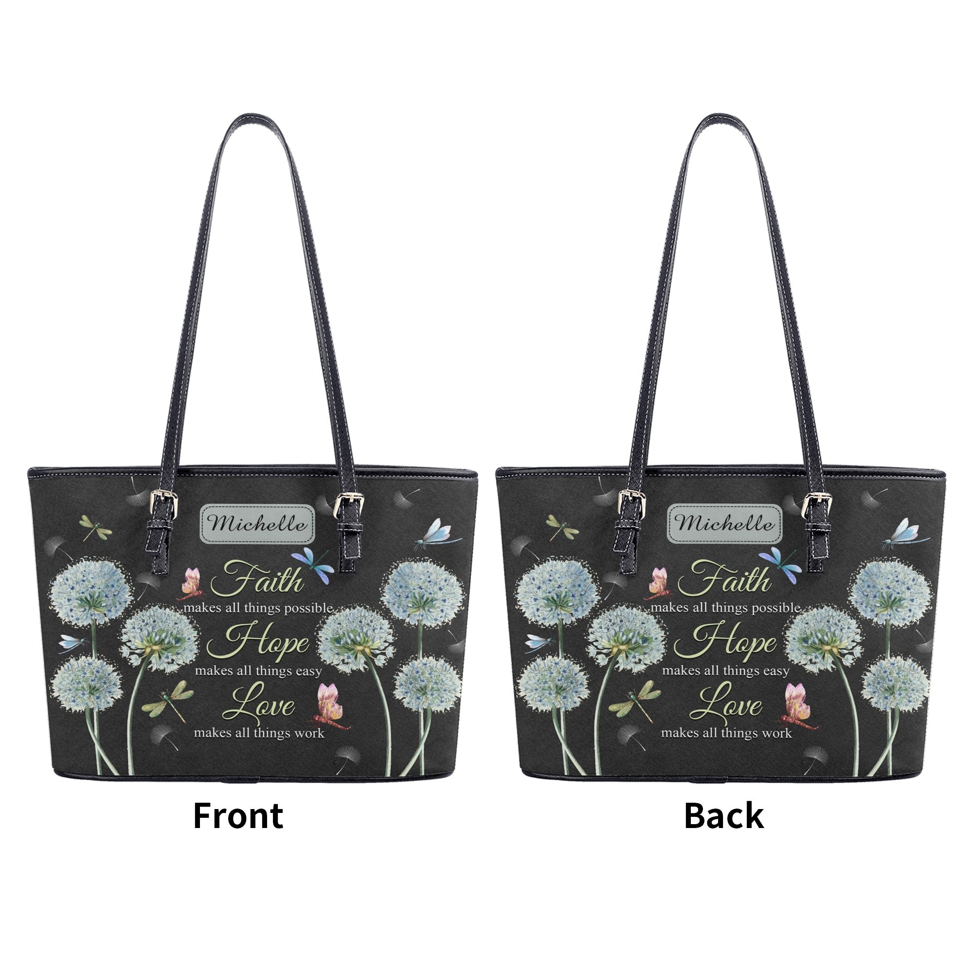 Faith Makes All Things Possible Leather Bag, Custom Leather Bag With Bible Verse, Jesus Bag. BLAF07